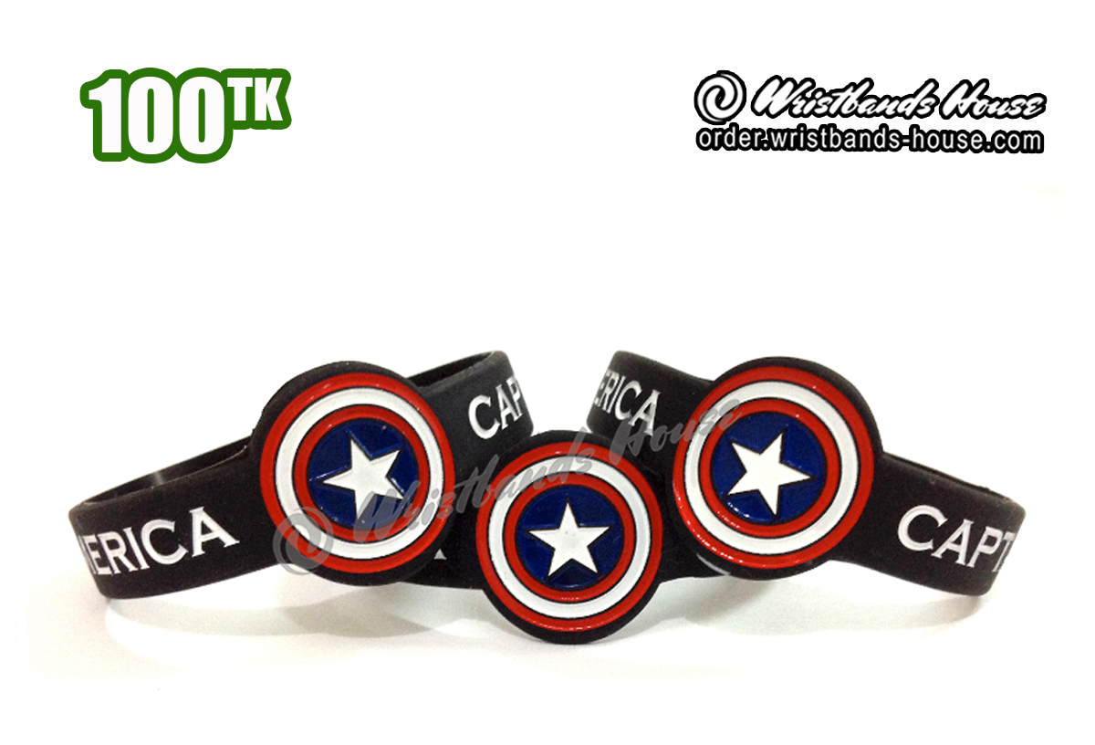 Captain America Figured Wristbands Black